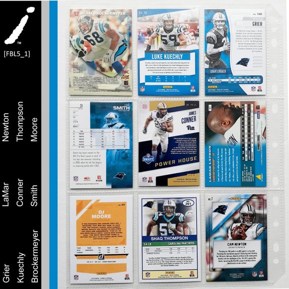 Carolina Panthers 9 Card Lot - FTBL [5_1] - Picture 2 of 8
